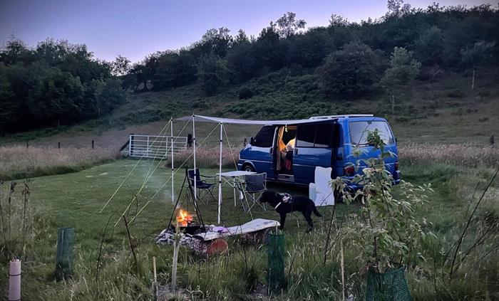 Our level campervan pitch sits alone near the facilities. Perfect for a stop off on a tour of Wales or a longer stay